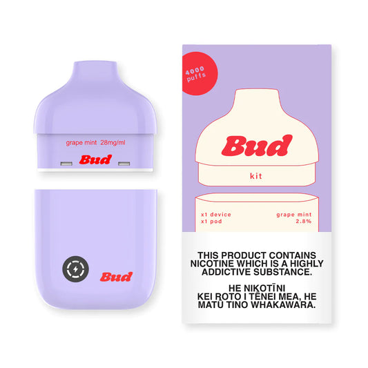 Bud Prefilled Pods & Device - Kit Grape Mint 2.8%